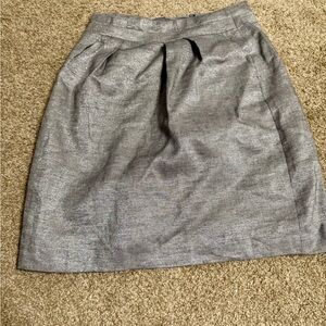 Talbots Metallic Linen Blend Skirt — Size 6, Gray, Fully Lined